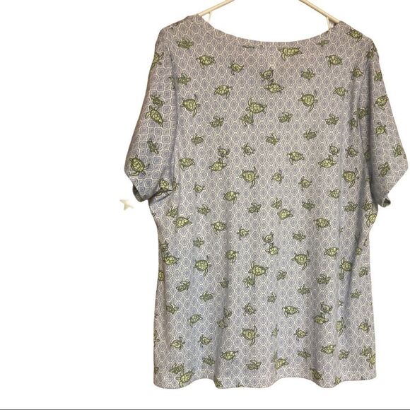 KAREN SCOTT, women’s turtle design top, blue&green - Picture 2 of 9